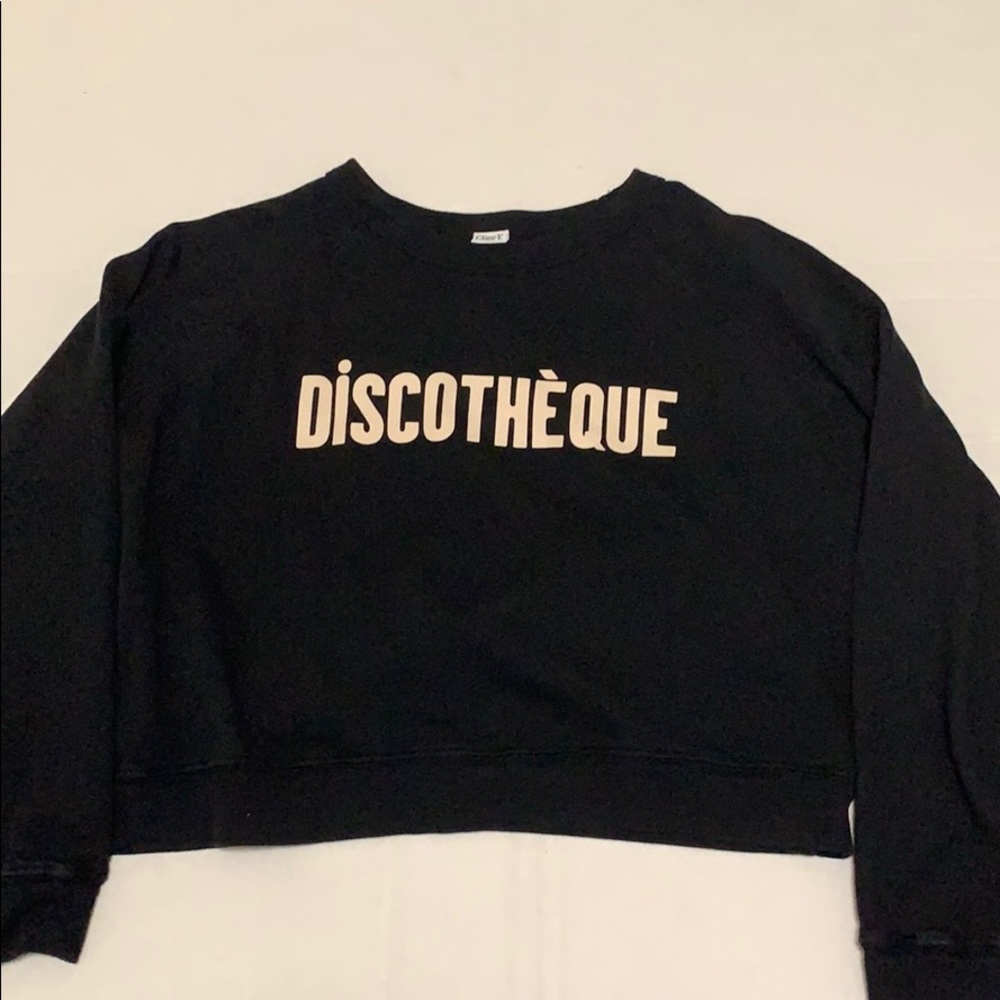 Clare V. Discotheque Cropped Sweatshirt